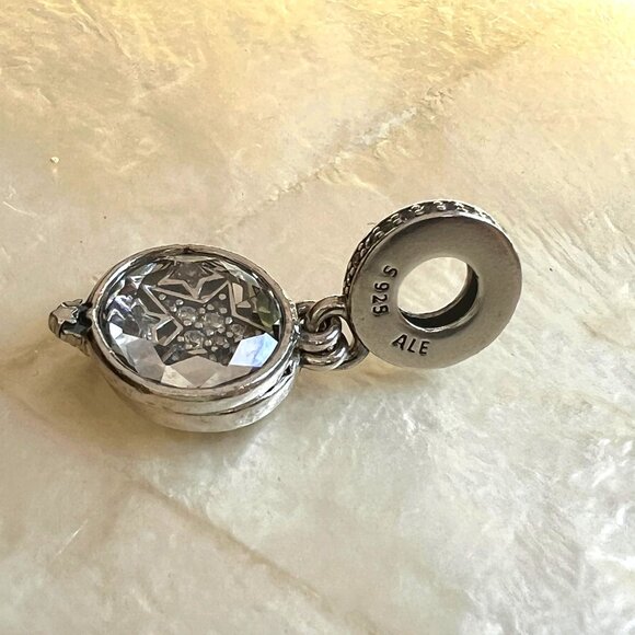 PANDORA Magnified Star Double Dangle Charm Sterling Silver Celestial - Picture 8 of 8